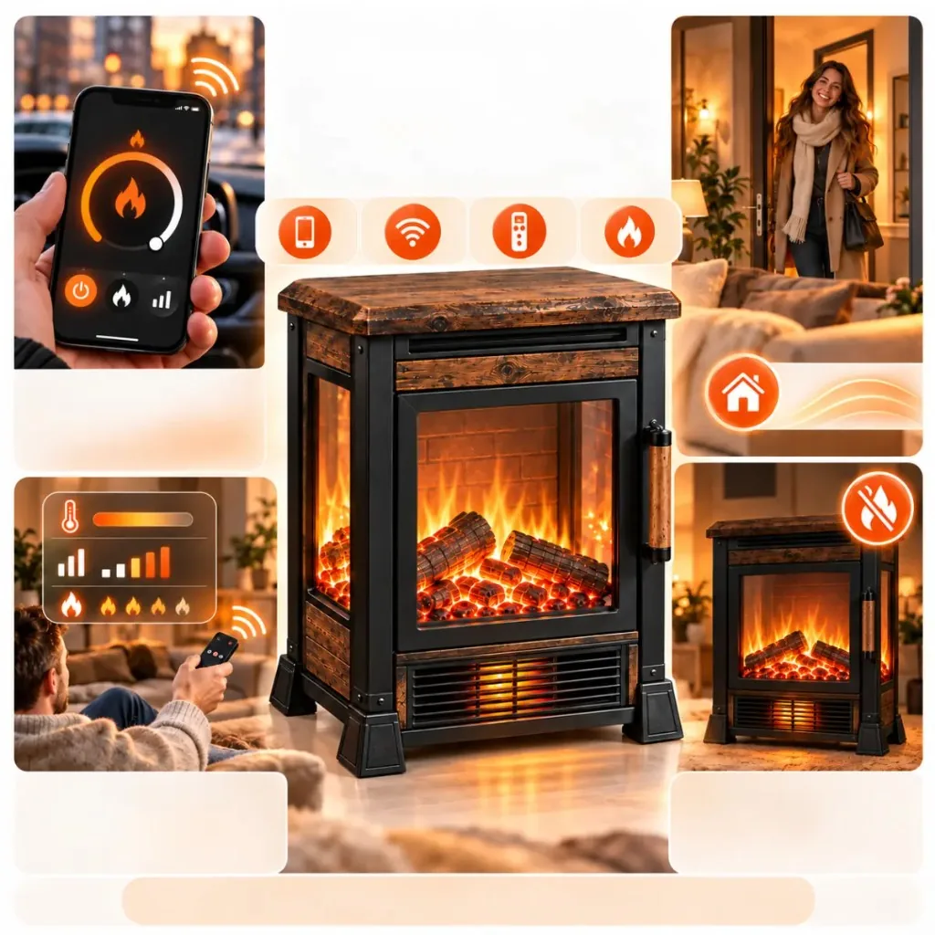 Thermora™ s nastavitelným LED plamenem 3D — aplikace, WiFi a IR ovladač