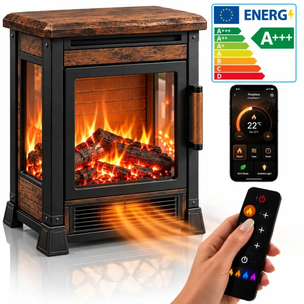 Thermora™ — elektrický krb s IR ovladačem, aplikace WiFi a třída A+++